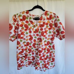 Butter-Soft Large Vibrant Autumn Print Top with Pockets.